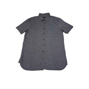 BYLT Premium Basics Vista Short Sleeve Button Down Shirt Gray Mens Large